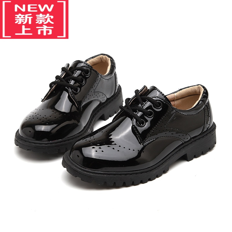 可莉允童鞋男童皮鞋黑色英伦风中大童新款儿童学生小男孩白色演出鞋运动休闲鞋