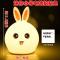 七彩电池款迷你小熊-粉色 萌兔硅胶小夜灯七彩充电婴儿喂奶护眼儿童睡觉拍拍创意led床头灯