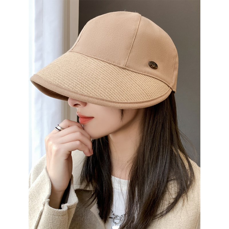帽子女秋冬韩版百搭潮遮阳帽户外鸭舌帽女士网球帽加长檐设计师款