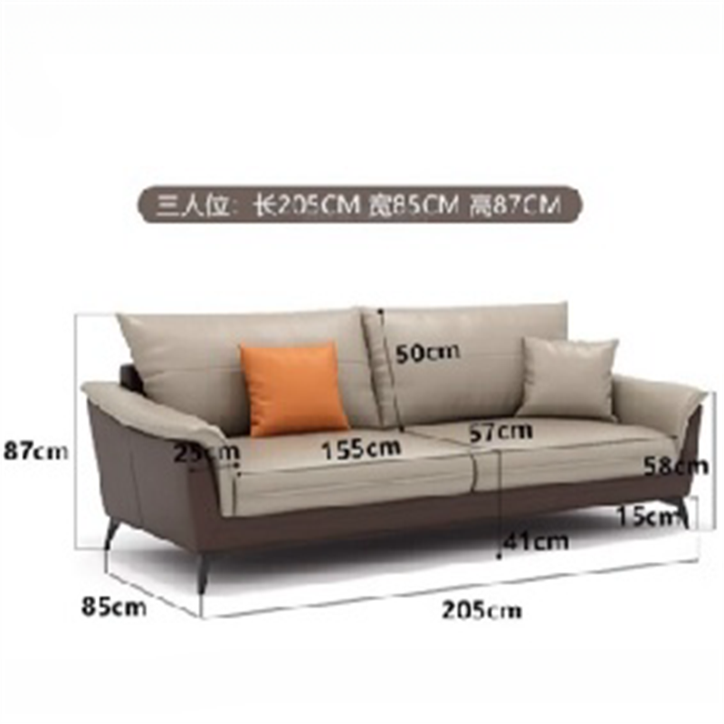 白寅 BY-SRW001 三人位沙发 浅灰色