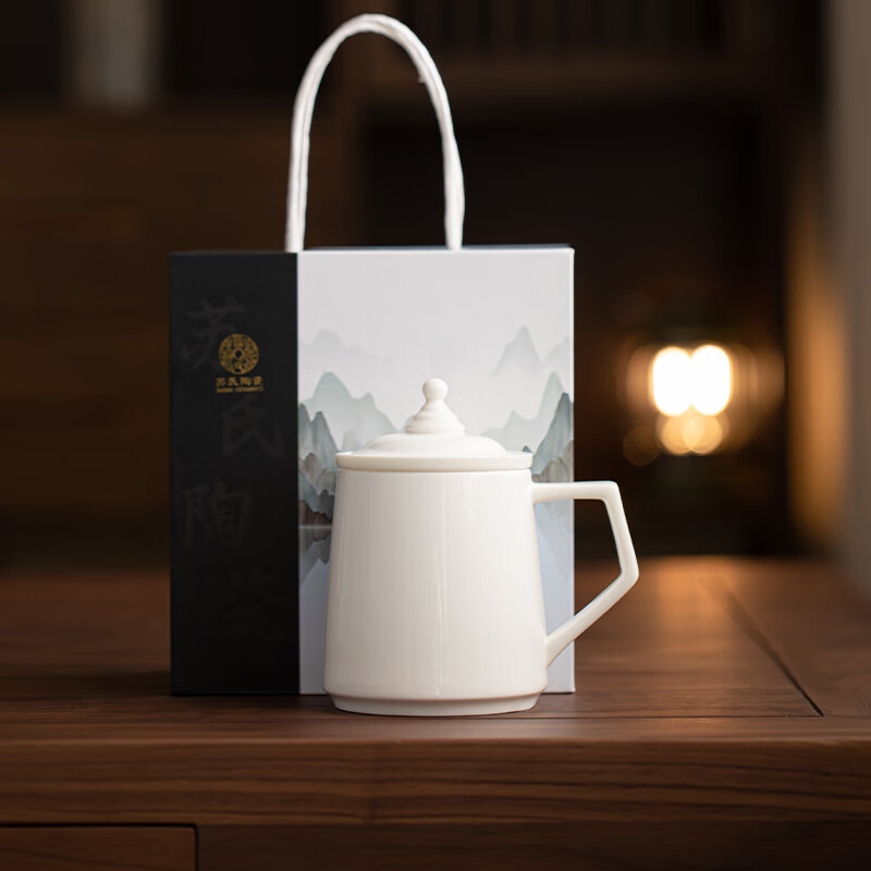 苏氏陶瓷/SUSHI CERAMICS g 羊脂玉过滤茶隔将军杯办公杯水杯