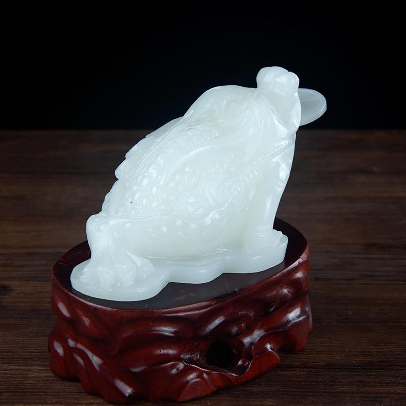 家柏饰(CORATED)玉石大号金蟾摆件开业礼品三足金蟾蜍办公室店铺摆件高清大图