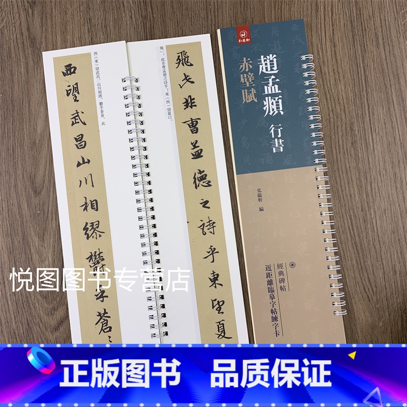 [正版]赵孟頫行书赤壁赋 经典碑帖近距离临帖练习字卡 弘蕴轩编 赵孟俯行书字帖 全文无删减 赵体毛笔书法碑帖 学生成人临高清大图