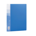 得力5220 20页资料册资料册档案袋塑料A4文件夹翻页透明插多袋简约插页式(蓝)