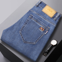 老爺車(LAOYECHE)牛仔裤男秋冬季款青中年男士休闲裤直筒商务弹力免烫男裤 老爷车su559蓝色 29(2尺2)