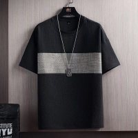 夏季短袖男士韩版宽松时尚潮流拼色个性休闲上衣_411 M 992-黑色