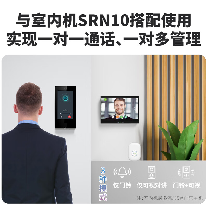 LISMZKTECO 含安装zFace1702动态人脸+指纹识别考勤机指纹打卡机 面部识别门禁一体机可视对讲高清大图