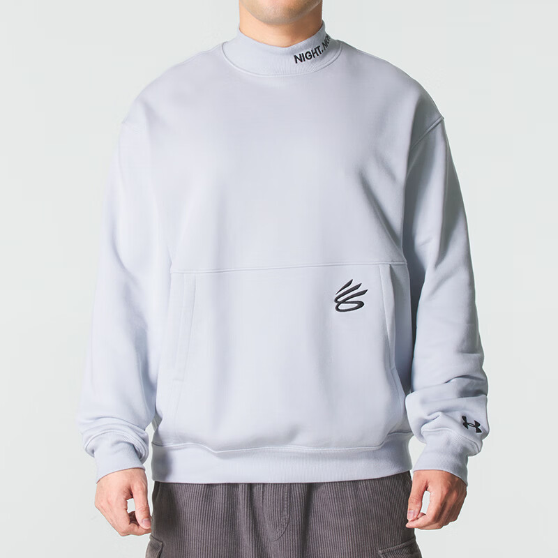 安德玛（Under Armour）男装新款运动服潮流时尚舒适透气休闲圆领卫衣套头衫6012756-014 ZP高清大图