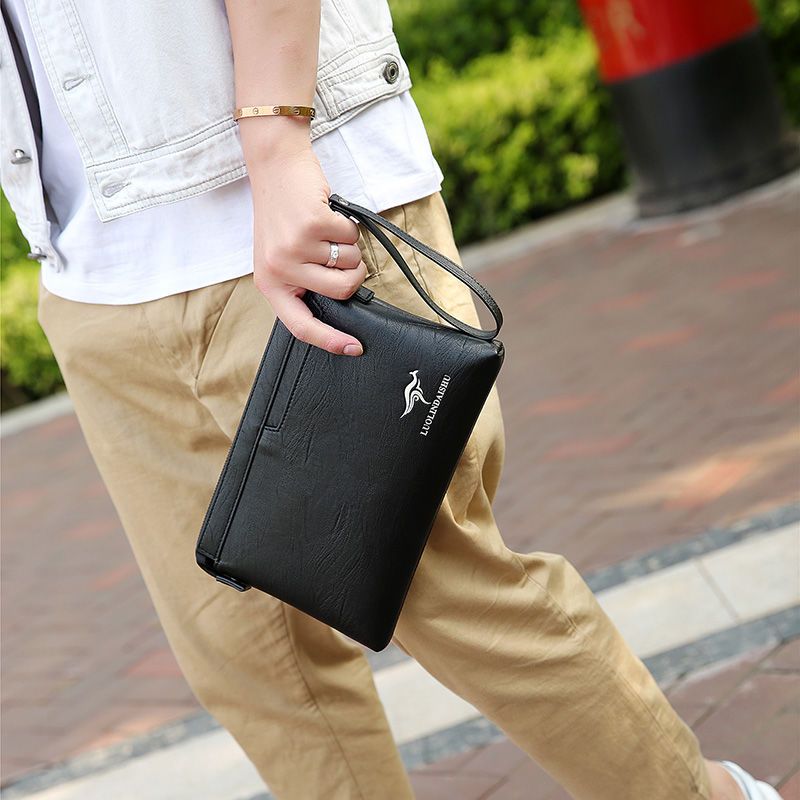 派尼美特新款真皮男士手拿包时尚商务信封包休闲手夹包潮