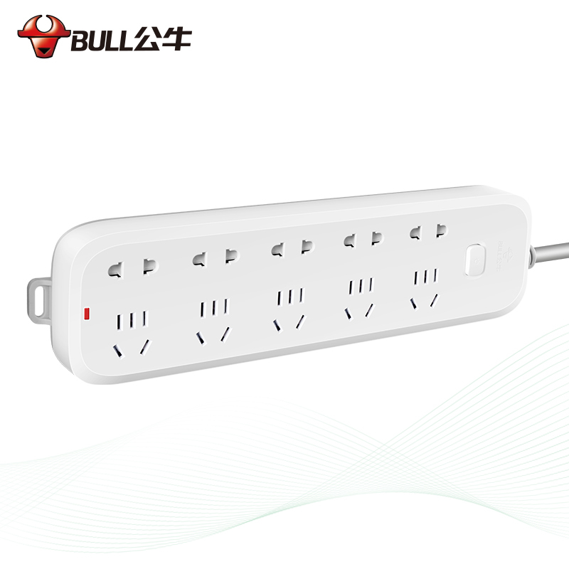 公牛(BULL)插座 GN-B5550新国标10插位总控开关全长1.8米 带保护门电源插座/接线板/拖线板