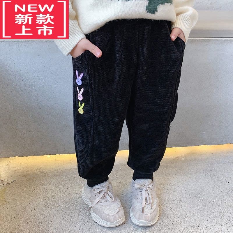 可莉允女童裤子冬外穿儿童冬装三层加厚保暖休闲裤宝宝冬季一条过冬棉裤保暖裤图片