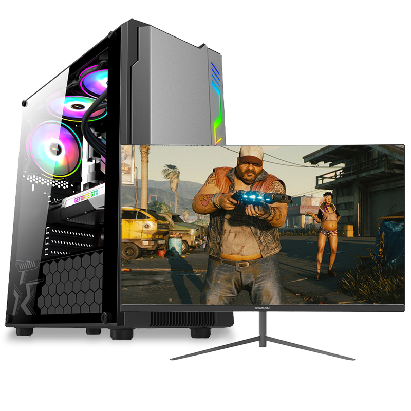 世纪之星 酷睿i5四核/AMD Radein 游戏独显/8G内存/256G固态+500G机械盘 台式电脑 DIY组装机 组装电脑主机 家用办公商务电脑学生游戏电脑台式机+24英寸