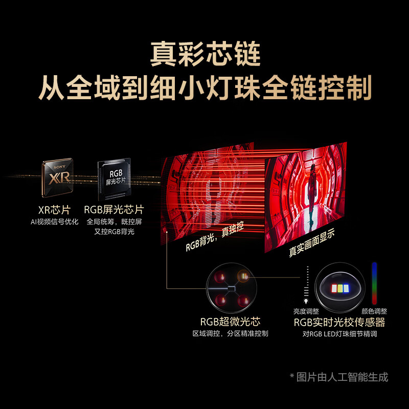 索尼(SONY)顶奢 | 超旗舰 9系 真彩RGB 游戏电视 85英寸XR芯片 国家补贴 K-85XR90M2高清大图
