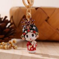 中国风花旦武生汽车钥匙扣一对情侣女包挂件钥匙链圈水钻韩国创意 花旦红色