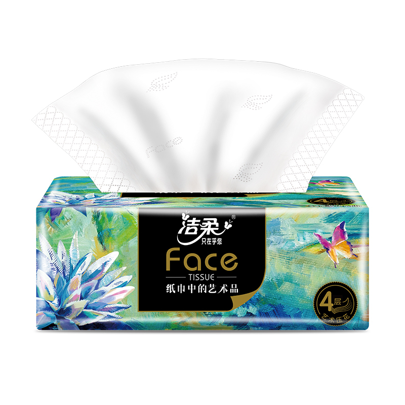 洁柔(C&S)face油画系列抽纸 80抽4层*4包*2提高清大图