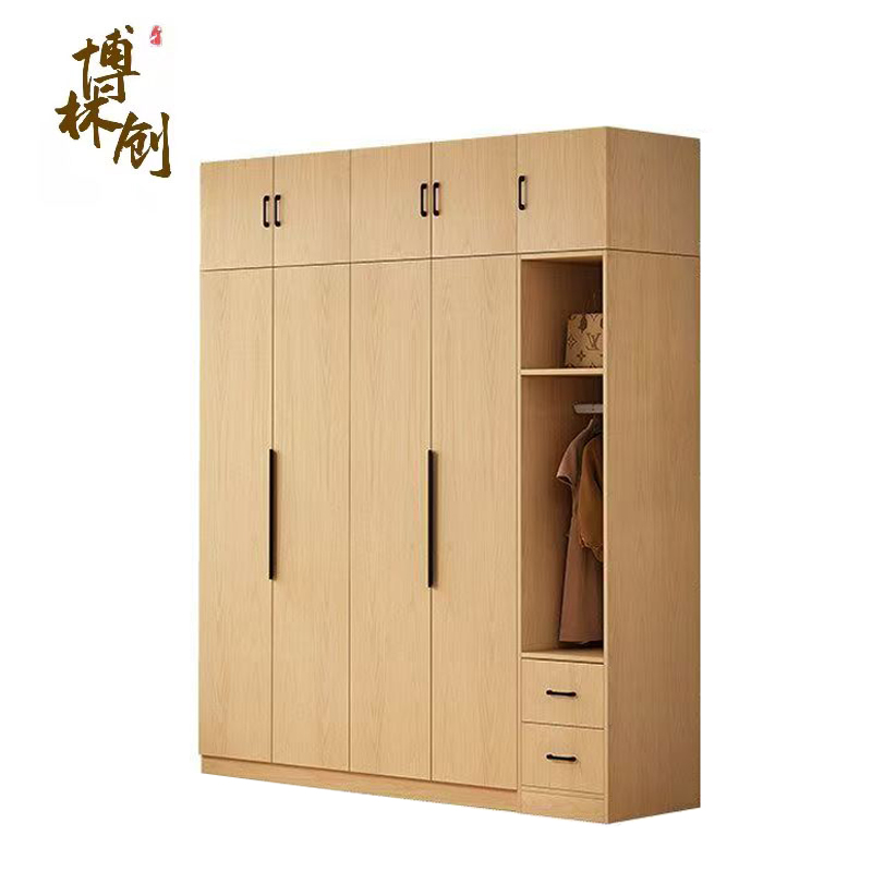 博林创木质衣柜 120*50*200cm组 原木色 120*50*200