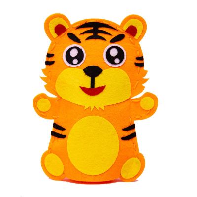 儿童手工diy创意不织布粘贴手偶无纺布编织感恩节玩偶材料不织布老虎