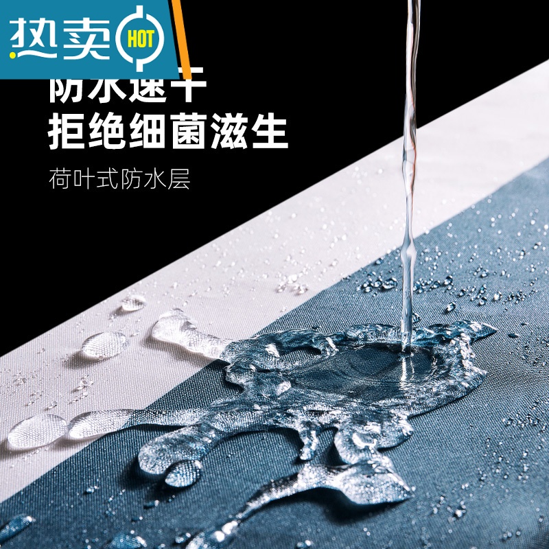 敬平防水浴帘套装免打孔浴室加厚布洗澡帘卫生间隔断挂帘北欧清新高清大图