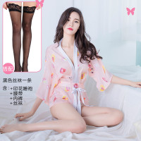 性感情趣内衣制服情趣套装sm骚和服透视装三点式夫妻小胸
