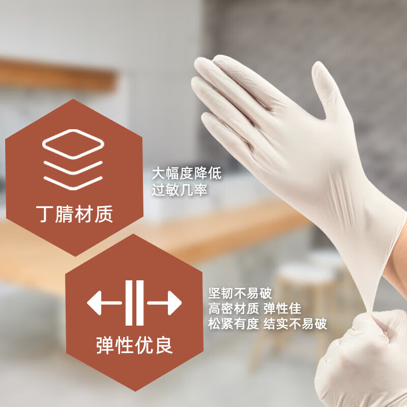 芳草地 一次性薄款丁腈手套 20只/包(5包起订)高清大图