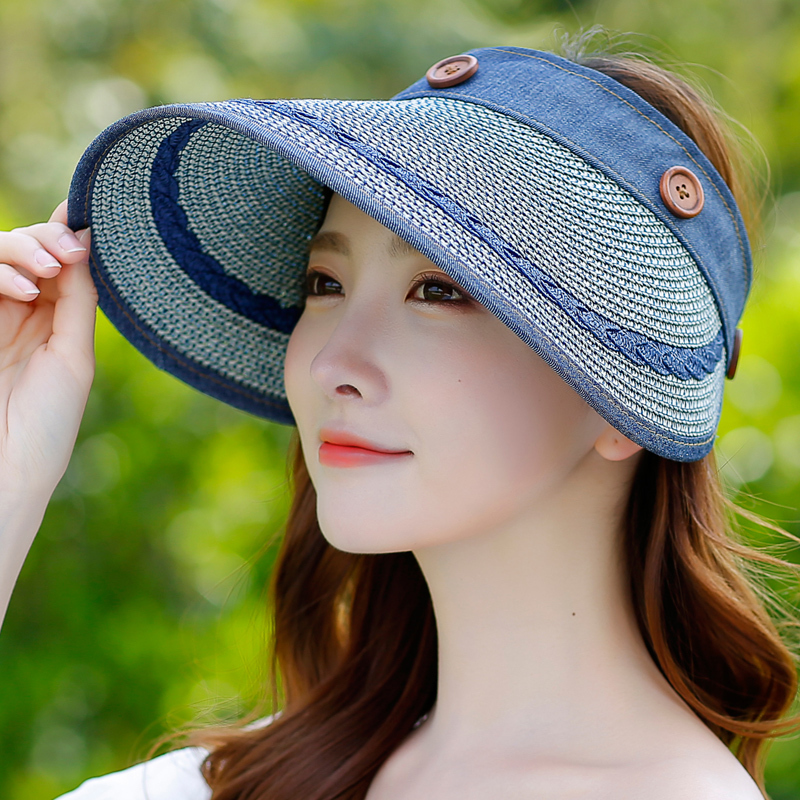 盛世尼曼遮阳帽女夏天防晒可折叠户外骑车沙滩帽子大檐帽早春大草帽