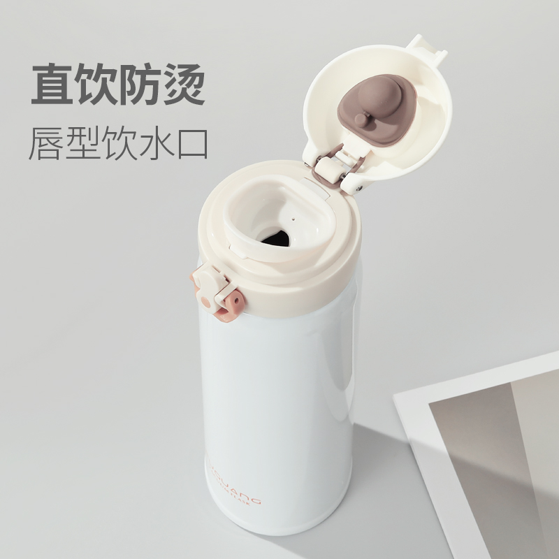 富光保温杯女士弹扣316不锈钢高颜值学生大容量弹跳盖便携水杯子高清大图