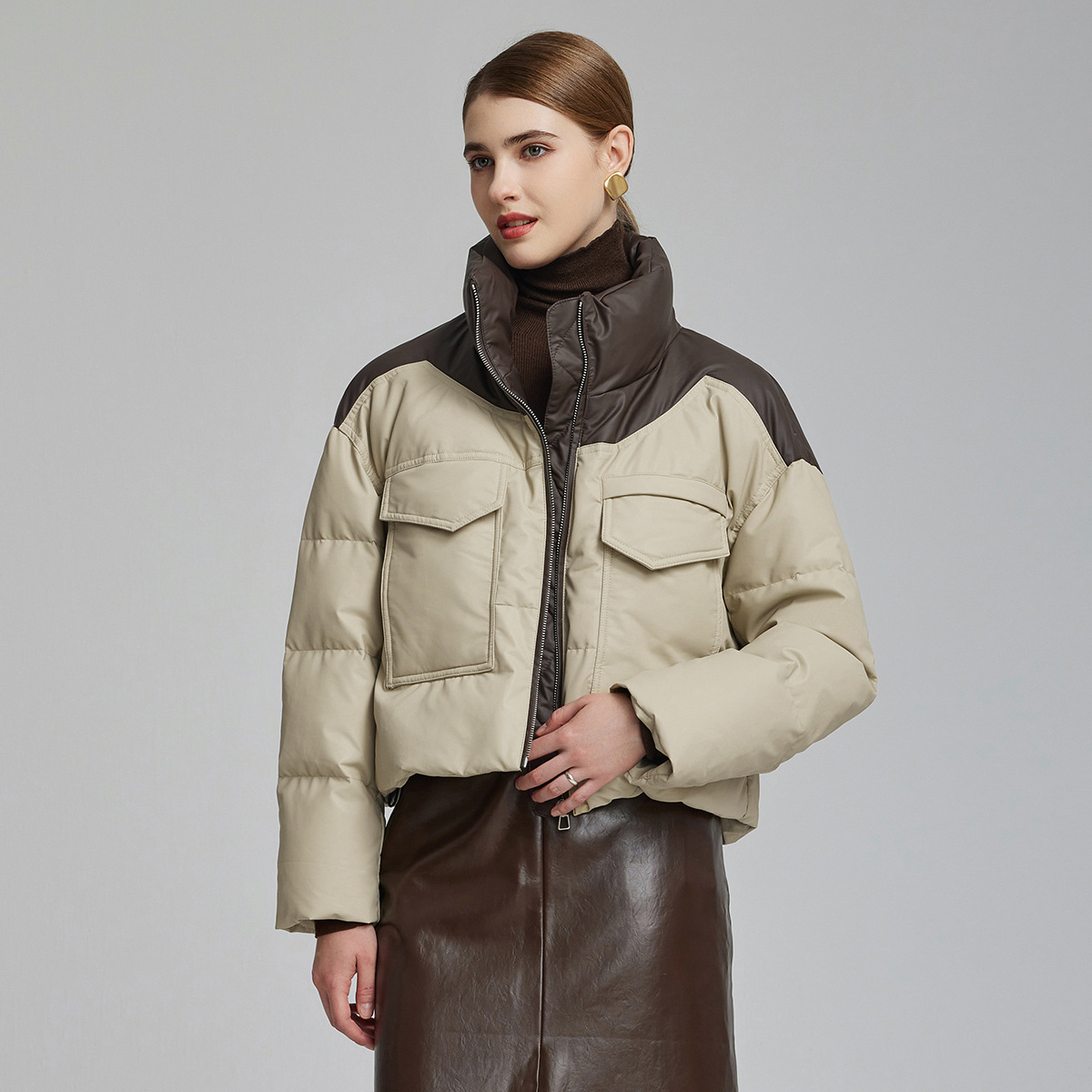 2025年新款棉服女冬短款宽松皮衣潮流外套小个子韩版棉袄时尚棉袄