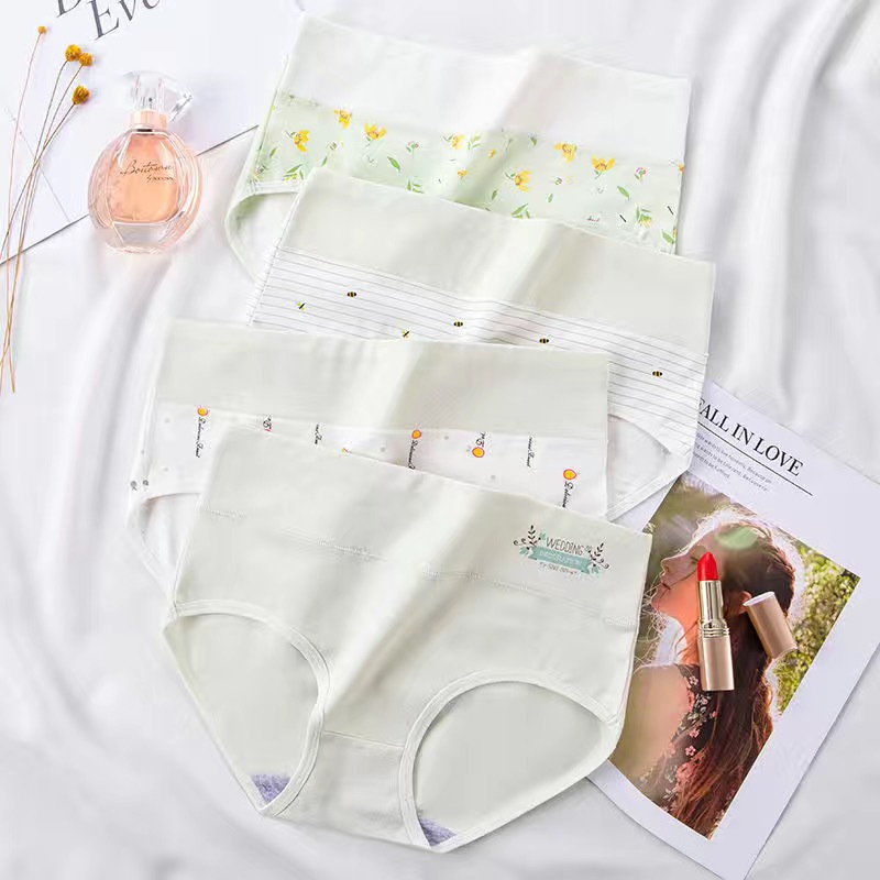 浪莎大码内裤女纯棉抗菌胖mm高腰收腹女士200斤加肥加大性感短裤