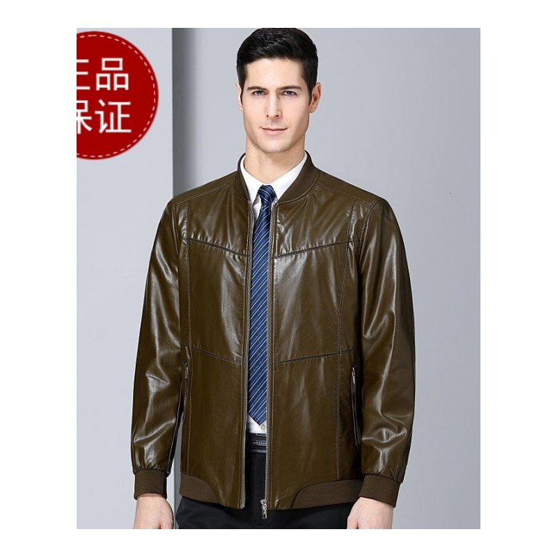 免费试穿 正品男装反季捡漏海宁真皮皮衣男式韩版修身帅气绵羊皮夹克男机车棒球服潮官方旗舰店特卖特卖