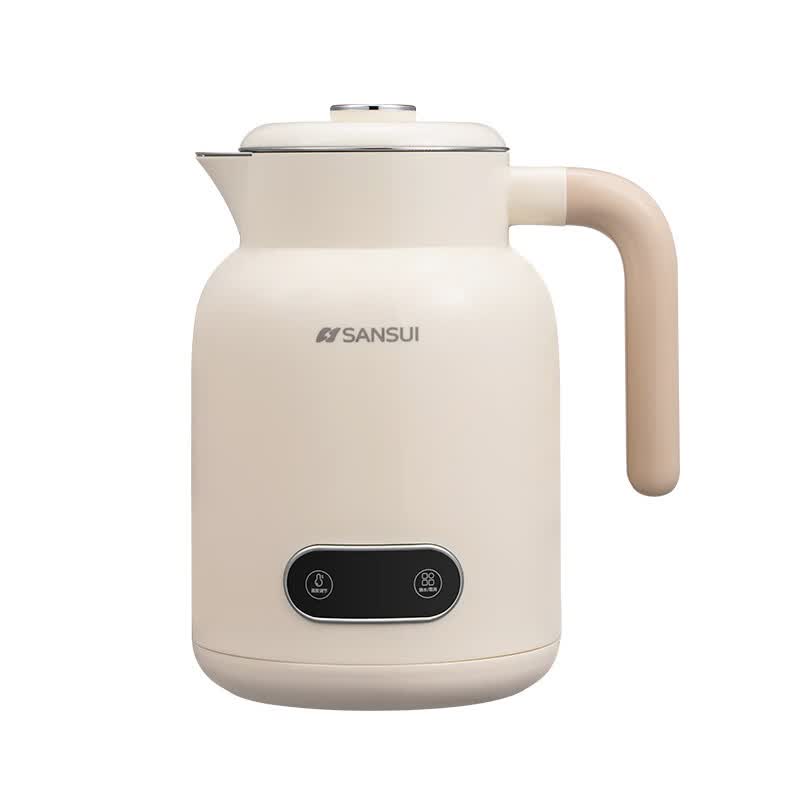 SANSUI山水双层防烫电热水壶YY-12C06 米白色 1.2L