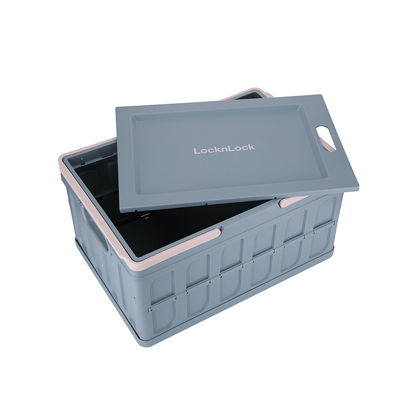 乐扣乐扣(LOCK&LOCK)多功能折叠收纳箱灰色40L 手提折叠收纳箱露营野餐车载后备箱整理 多功能折叠收纳箱(灰色)高清大图