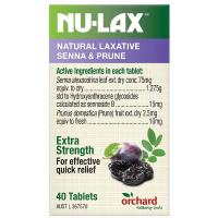 Nu-lax 西梅三倍加强乐康片 40粒 1瓶装 便携乐康膏 果蔬膳食纤维 澳洲进口