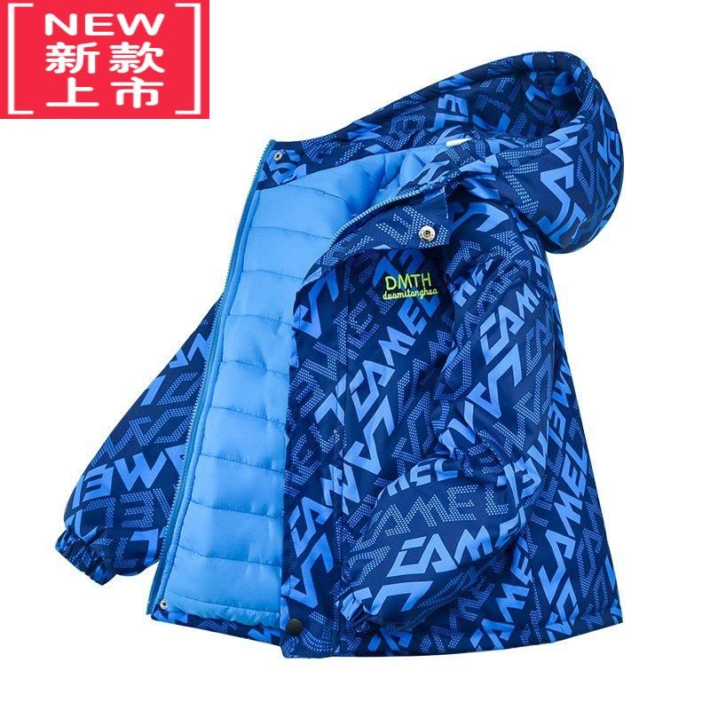可莉允巴­拉巴­拉男童冲锋衣棉服2022中大童迷彩棉衣外套秋男孩户外冬装图片