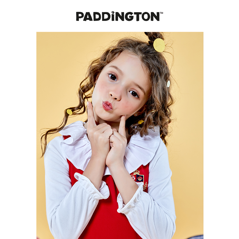 Paddington Bear帕丁顿熊女童连衣裙春季基础搭配背心裙