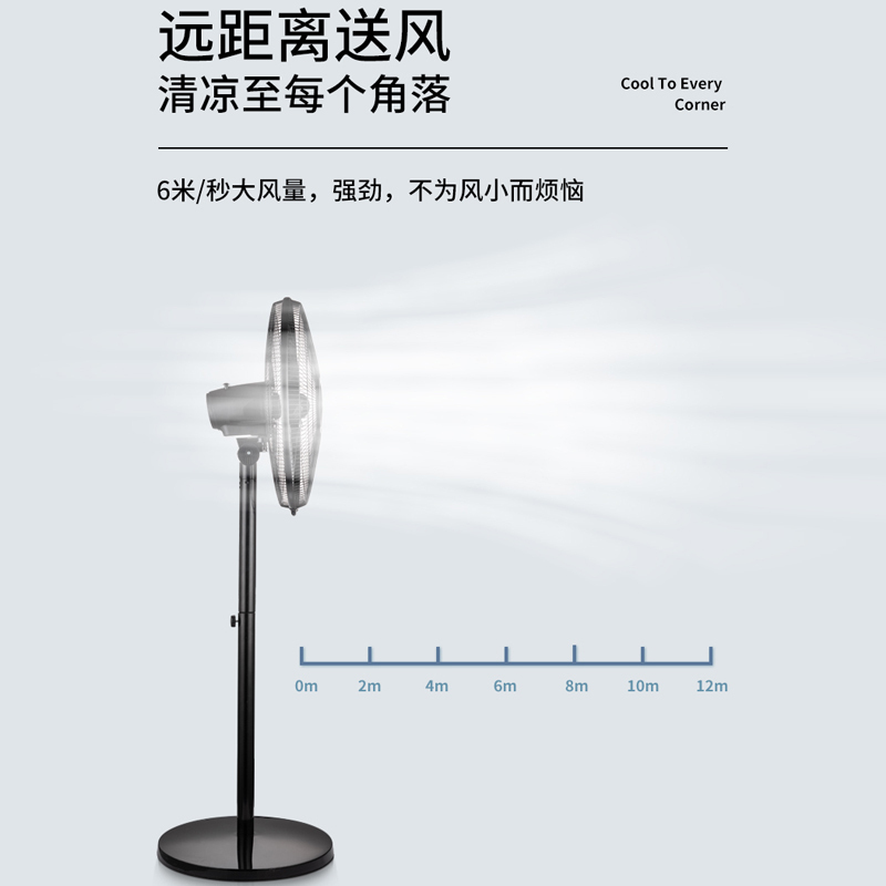 亚都(YADU)电风扇家用节能落地扇学生立式大风量客厅宿舍工业18寸机械款三叶牛角ABS扇叶 YD-FS4522G