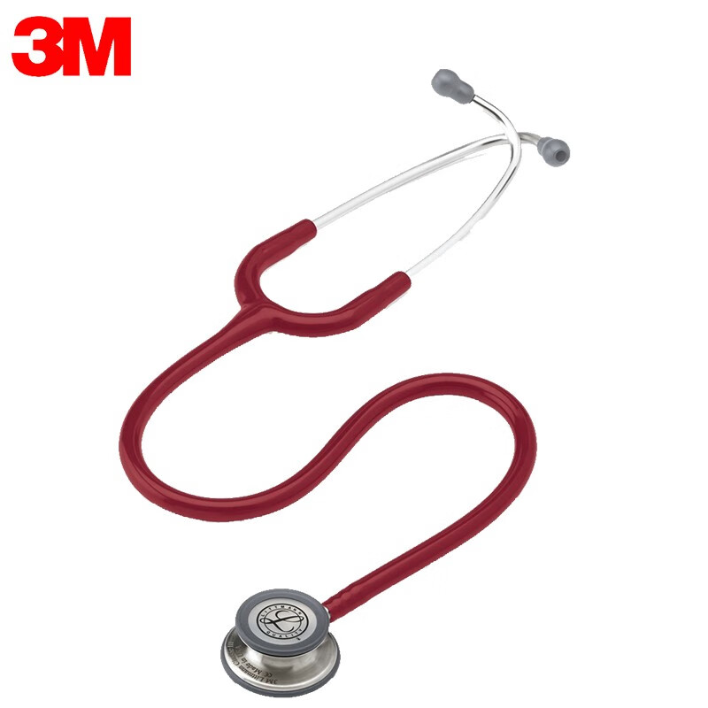 3M听诊器Littmann通用双面型第三代听诊器双头双膜片变频成人儿童学生听诊器医生专用5627酒红色