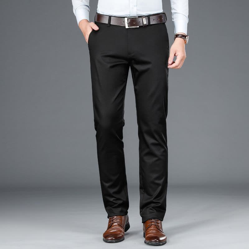 老爺車(LAOYECHE)冬季厚款休闲裤男大码长裤宽松直筒男裤天丝免烫冬天西裤男士裤子图片