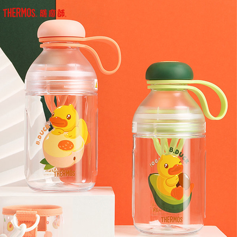 膳魔师（Thermos）塑料杯tcseB.Duck联名款元气水果奶昔榨汁杯摇摇杯男女学生随手杯430ML手提高清大图