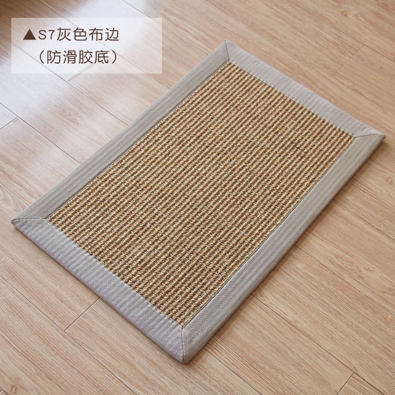 美帮汇玄关进地垫北欧简约加厚剑麻地毯客厅茶几卧室防滑垫定制 S2米灰色包边+防滑胶底 60cm&times;100cm