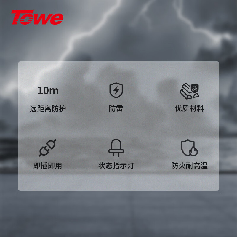 TOWE同为(TOWE)防雷防浪涌插头电源转换器插座防雷器保护开关AP-1010S高清大图