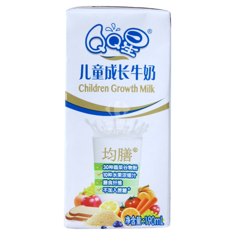伊利QQ星儿童成长牛奶均善型礼盒装190ml*15