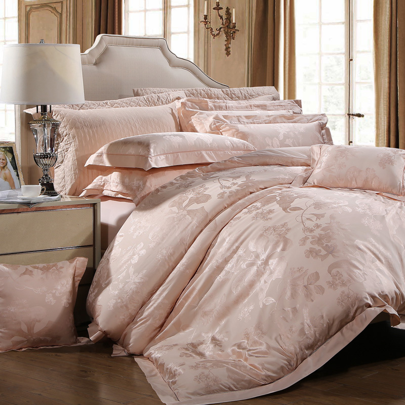富安娜fuanna家纺绗缝棉粘提花18m床轻奢风床上用品四件套提花套件