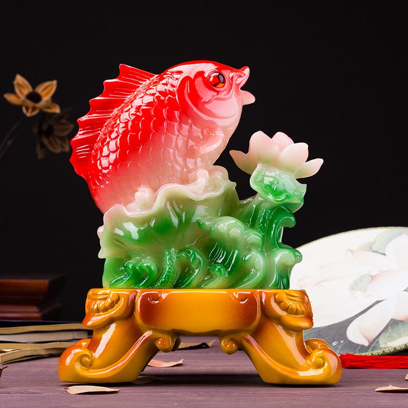 美帮汇年年有余连年鱼电视柜摆件 现代简约酒柜家居装饰品客厅工艺品高清大图