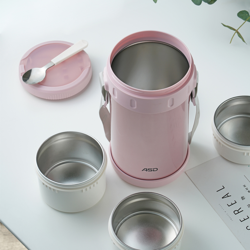 爱仕达 ASD 304保温提锅2.2L焖烧防溢真空不锈钢饭盒 保温桶上班族保温饭桶多层餐盒高清大图
