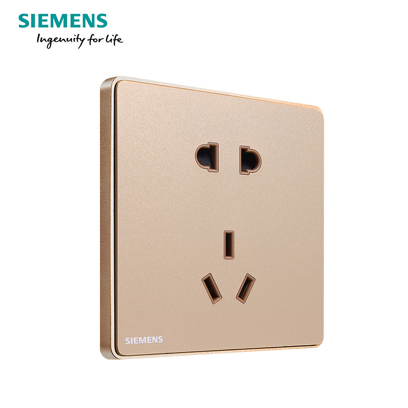 西门子(SIEMENS)睿致玫瑰金86型家用开关电源插座五孔USB一开带16A空调墙壁