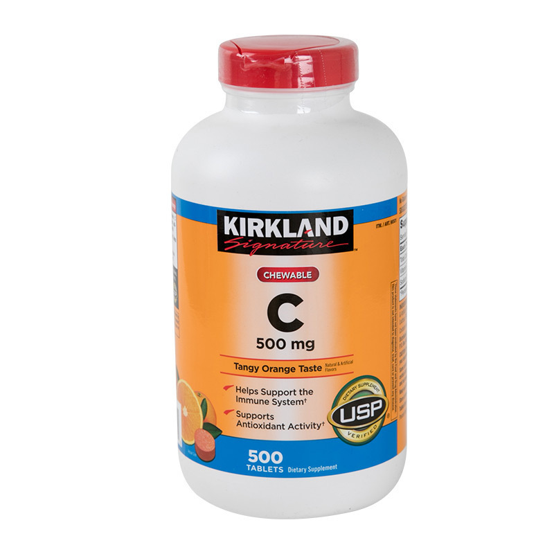 美国直邮Kirkland柯克兰玫瑰果维生素C 500mg橙味VC咀嚼片500片