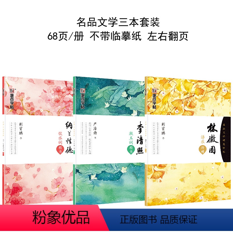 三册套装:纳兰性德+林徽因+李清照 【正版】字帖女生字体漂亮文艺清新古风练字大学生高中生速成初学者簪花小楷字帖卫夫人女网