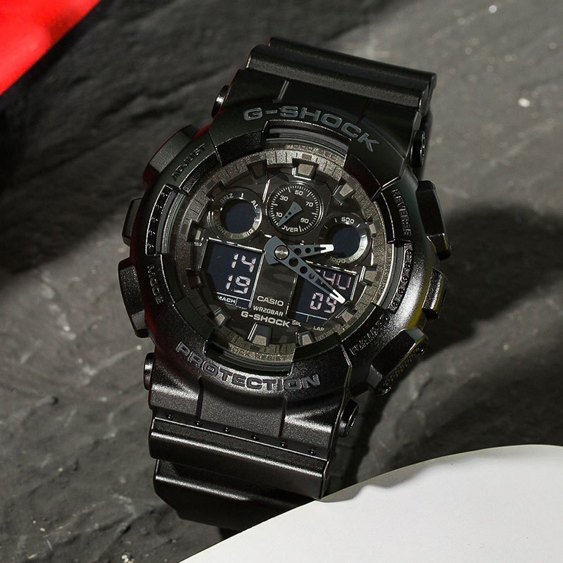 卡西欧（CASIO）手表防水运动手表石英表男表 GA-100CF-1AJF
