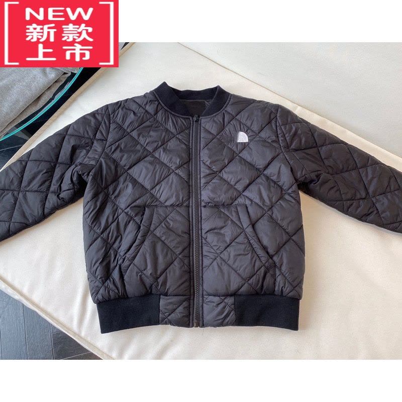 可莉允熊孩子家自制韩潮范秋冬款儿童菱形格棉服外套男童棒球服夹克衫图片