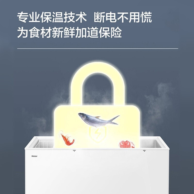 (Haier) 海尔冷柜冰柜 卧式商用双温双室 冷冻冷藏 分开存放双顶开门365升 FCD-365HA